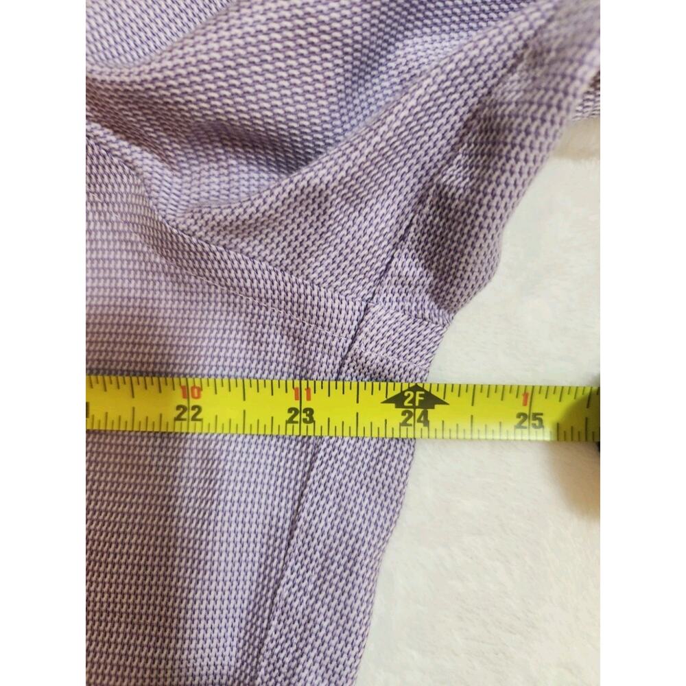 Charles Tyrwhitt 100% Cotton Shirt Mens 17 34 Large Purple Geometric Long Sleeve - Picture 5 of 12